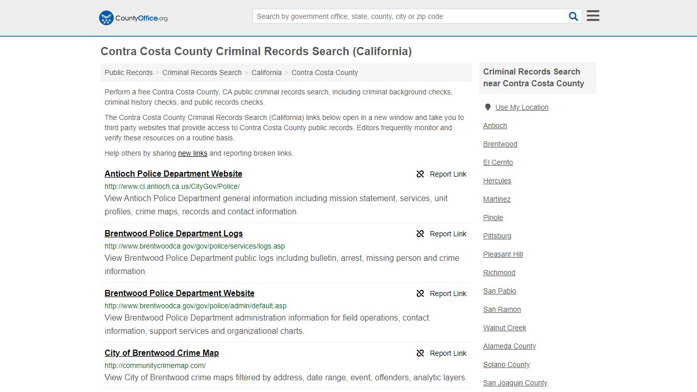 Criminal Records Search - Contra Costa County, CA (Arrests ...
